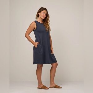 Wool& Sierra Tank Dress L-Long Washed Navy